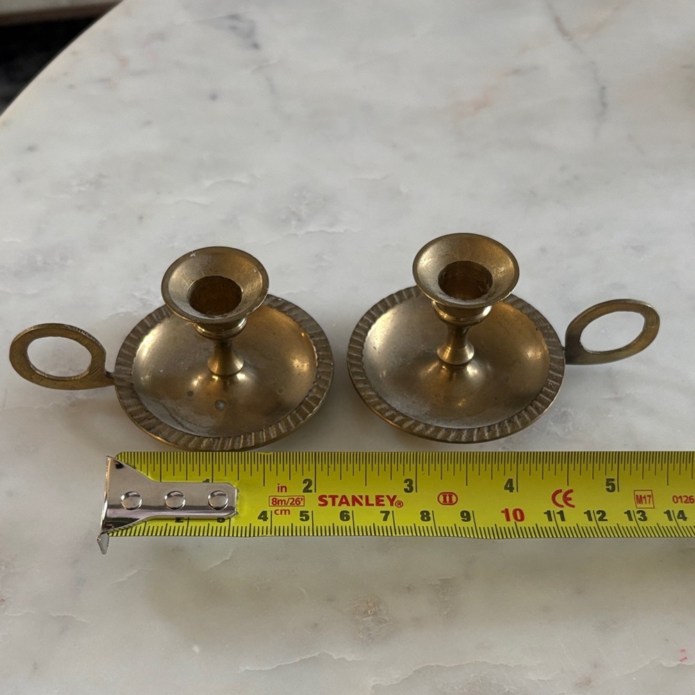 2 Vintage Brass Candle Holders